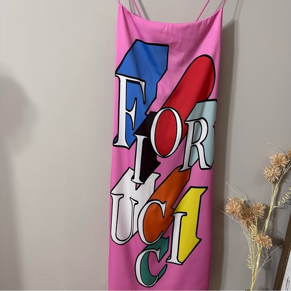 Fiorucci Flying Logo Pink Slip dress size Small - Picture 15 of 15